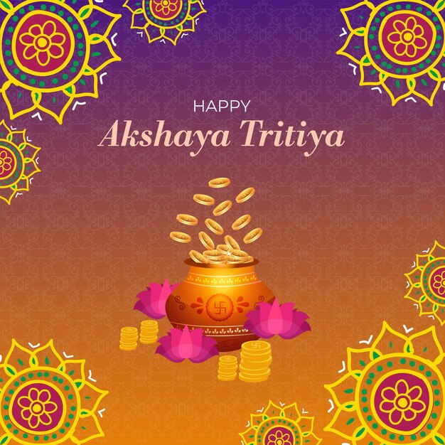 Feliz design de banner do festival akshaya tritiya hindu