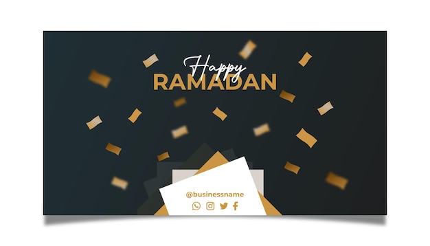 Feliz design de banner do ramadã