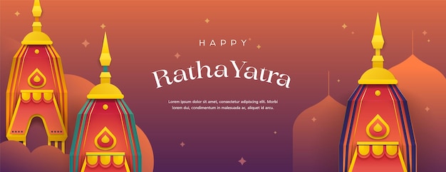 Feliz design de banner Rath Yatra