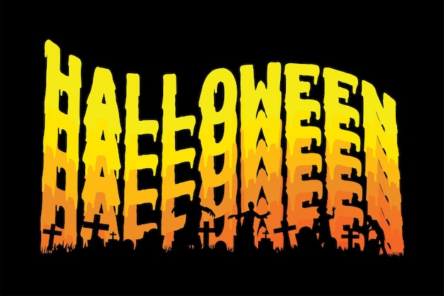 Feliz design de halloween para camisetas prontas para impressão