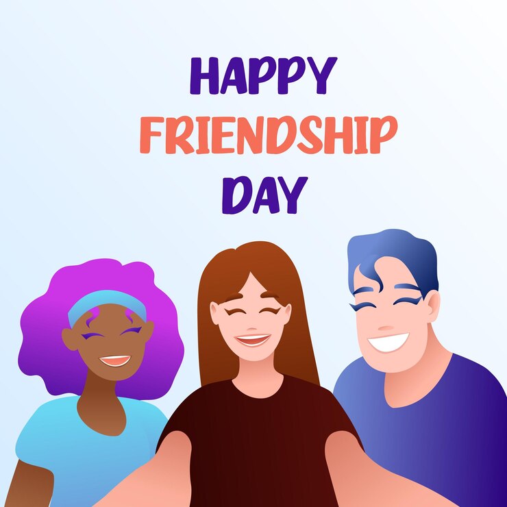 Vetor feliz dia da amizade mídia social modelo de postagem ilustração vetorial fundo plano dos desenhos animados