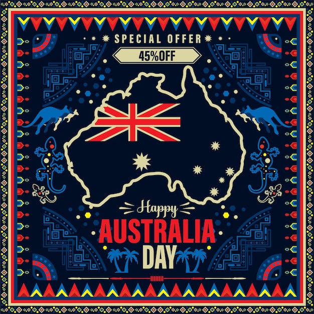 Vetor feliz dia da austrália