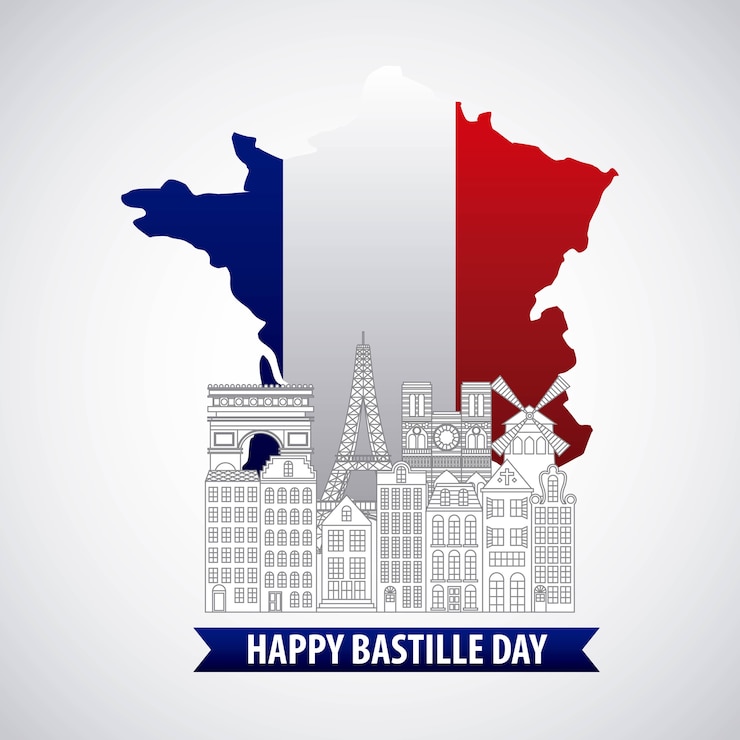 Vetor feliz dia da bastilha