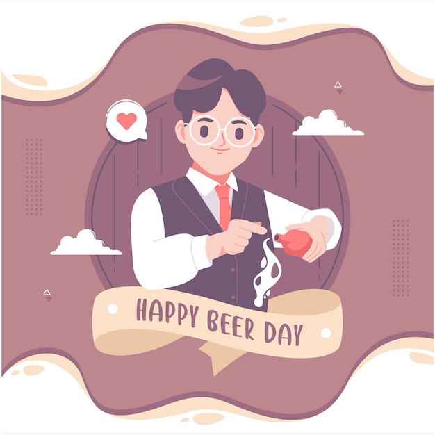 Feliz dia da cerveja ilustração fundo