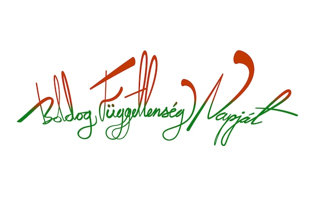 Vetor feliz dia da independência da hungria em língua húngara boldog fuggetlenseg napjat