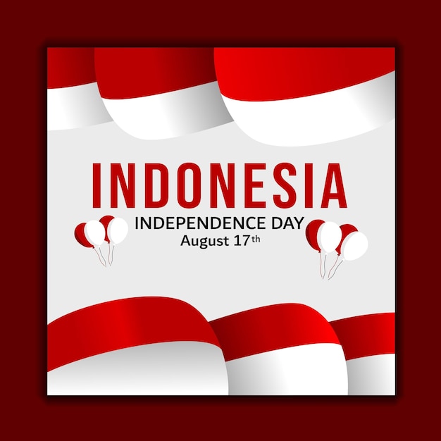 Feliz dia da independência da Indonésia cartão