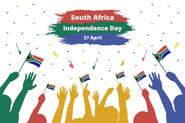 Feliz dia da independência da liberdade África do Sul mês de abril ilustração vetorial