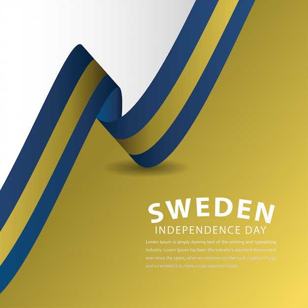 Feliz dia da independência da suécia comemoração modelo design ilustração