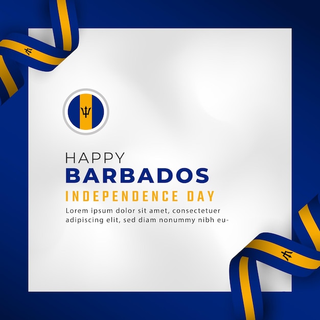 Feliz dia da independência de barbados, 30 de novembro, celebração para saudação de publicidade em banner de pôster