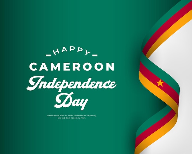 Feliz dia da independência de camarões, 1º de janeiro, celebração para cartão de saudação de publicidade em banner de cartaz