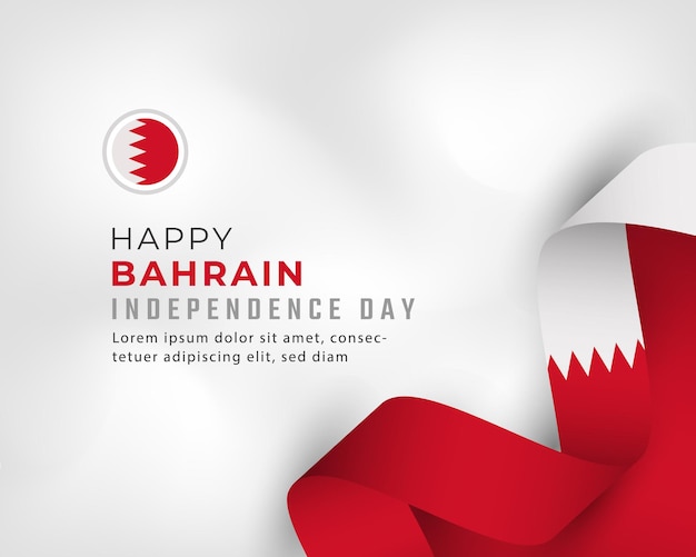 Feliz dia da independência do bahrein 16 de dezembro celebração vector design ilustração modelo