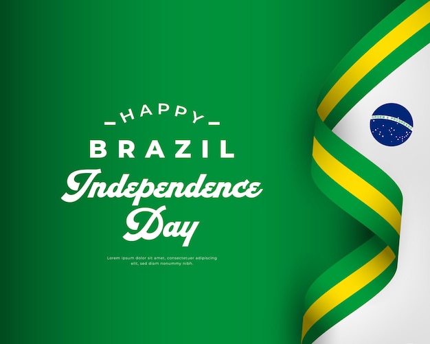 Vetor feliz dia da independência do brasil 7 de setembro celebração vector design modelos de ilustração