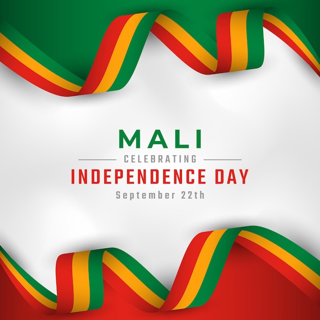 Feliz dia da independência do mali 22 de setembro celebração cartaz banner publicidade cartão saudação