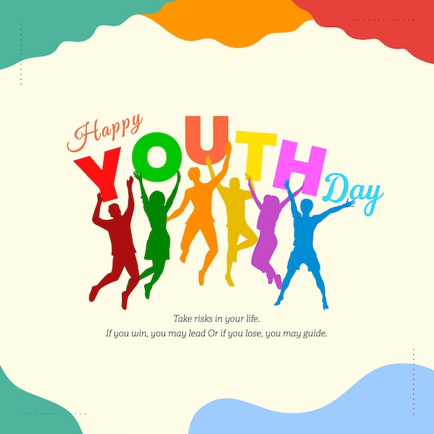 Feliz dia da juventude modelo de design de postagem no facebook