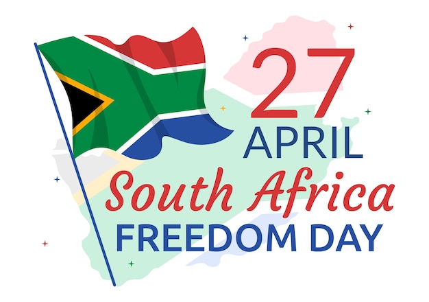 Feliz Dia da Liberdade da África do Sul na ilustração de modelo de plano de fundo desenhado à mão