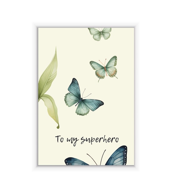 Feliz dia da mãe cartão de felicitações vetorial com borboletas de aquarela rosa tipográfica