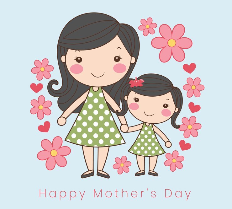 Vetor feliz dia da mãe uma mãe e filhas amam