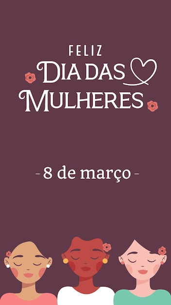 Feliz dia da mulher, 8 de março vetor