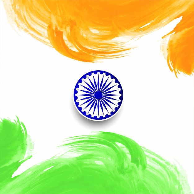 Feliz dia da República bandeira indiana fundo vector