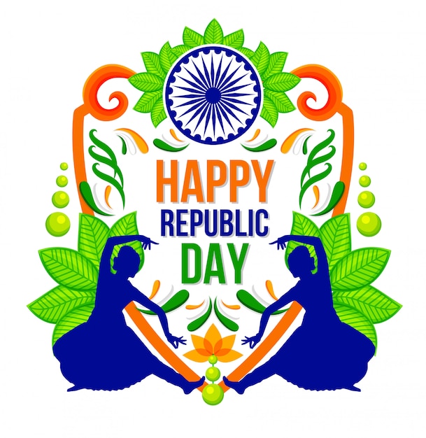 Feliz dia da república festival indiano de fundo