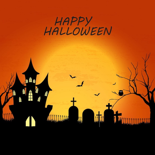 Feliz dia das bruxas rotulação fundo com fantasmas