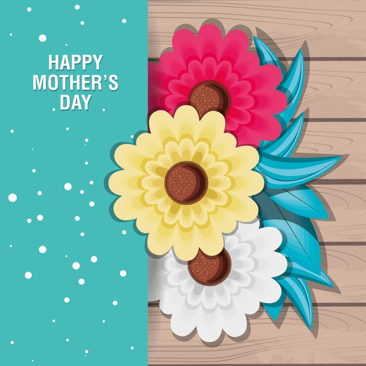 Vetor feliz dia das mães cartão com flores