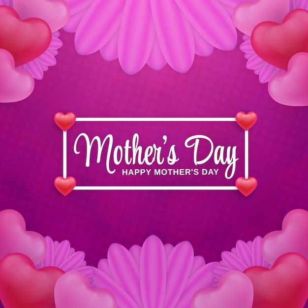 Feliz Dia das Mães Celebração Conceito de Mídia Social Eu Te Amo Mãe Banner Instagram Post Modelo