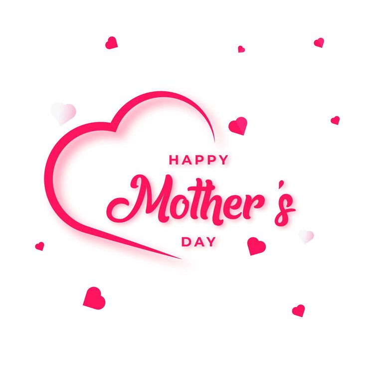Feliz dia das mães celebração design de fundo de cartão de corações brancos