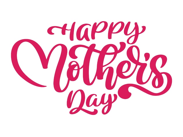 Feliz dia das mães citações de letras desenhadas à mão camiseta vetorial ou design de impressão de cartão postal desenhado à mão