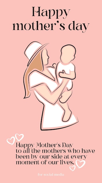 feliz dia das mães design de ilustração