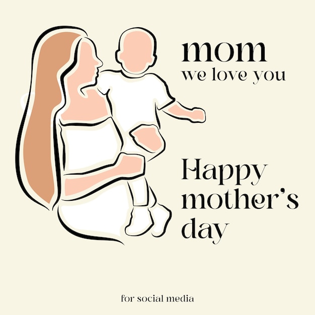 feliz dia das mães design de ilustração