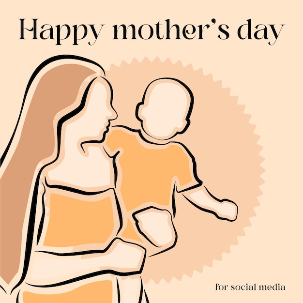 feliz dia das mães design de ilustração