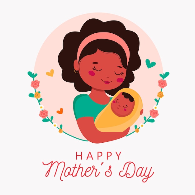 Feliz dia das mães ilustração com flores Vetor grátis