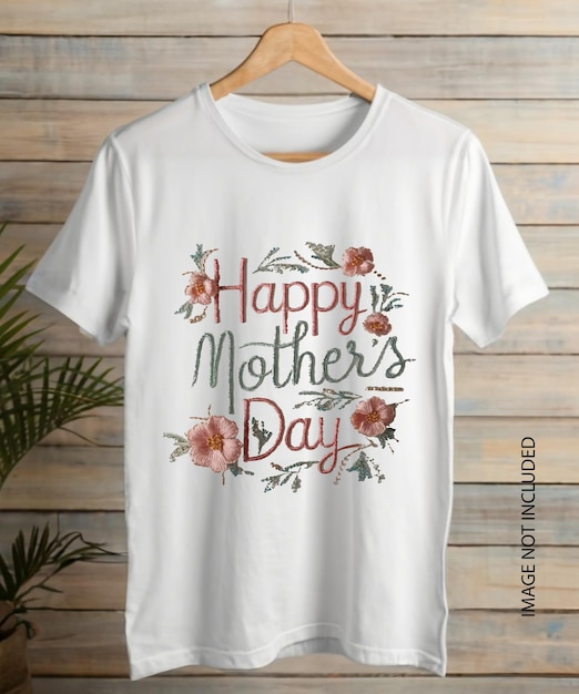 Feliz dia das mães letras tipografia modelo de camiseta pronta para impressão