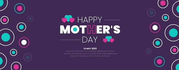 Vetor feliz dia das mães plano de fundo ou banner com ilustração vetorial de design de tipografia