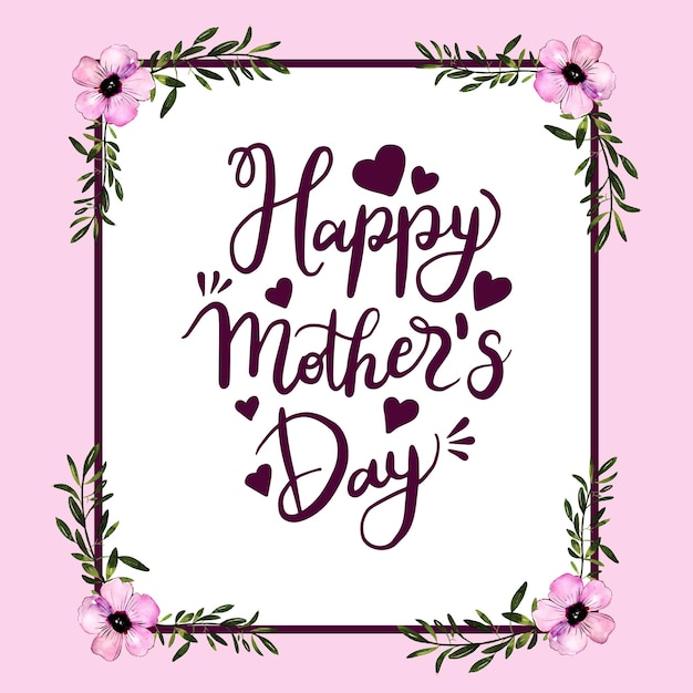 Vetor feliz dia das mães saudações fundo verde roxo banner de design de mídia social vetor grátis
