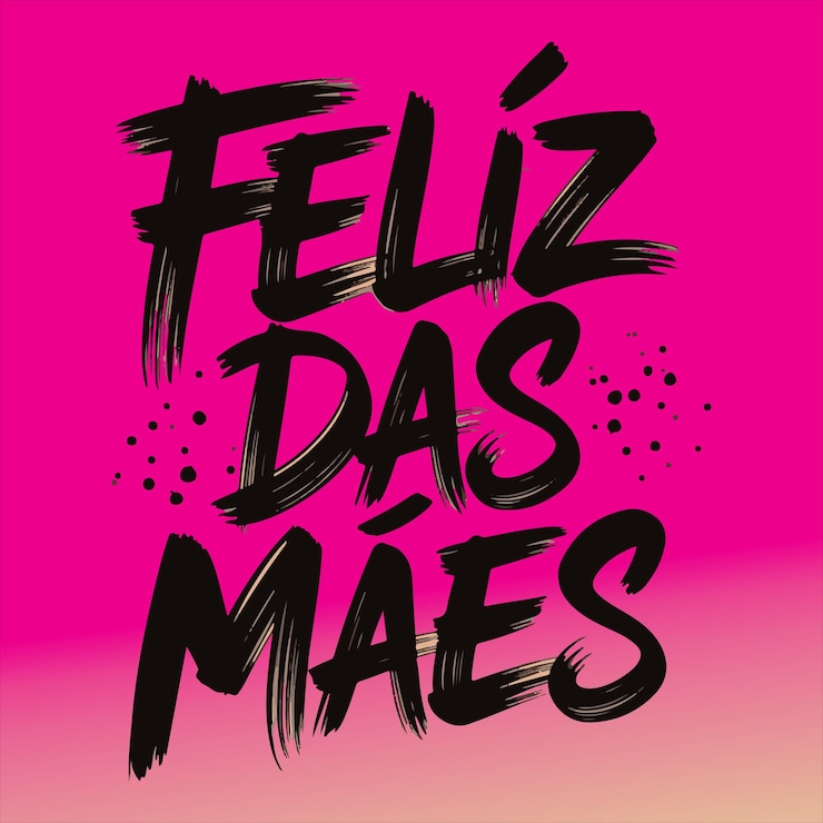 Vetor feliz dia das mes caligrafia de texto português feliz dia da mãe cartão de saudação ilustração vetorial