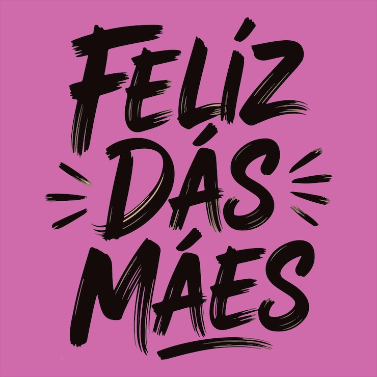 Vetor feliz dia das mes caligrafia de texto português feliz dia da mãe cartão de saudação ilustração vetorial