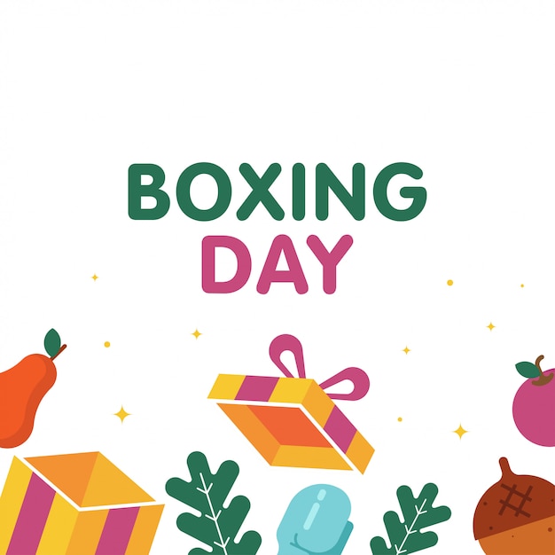 Feliz dia de boxe venda web banner ilustração