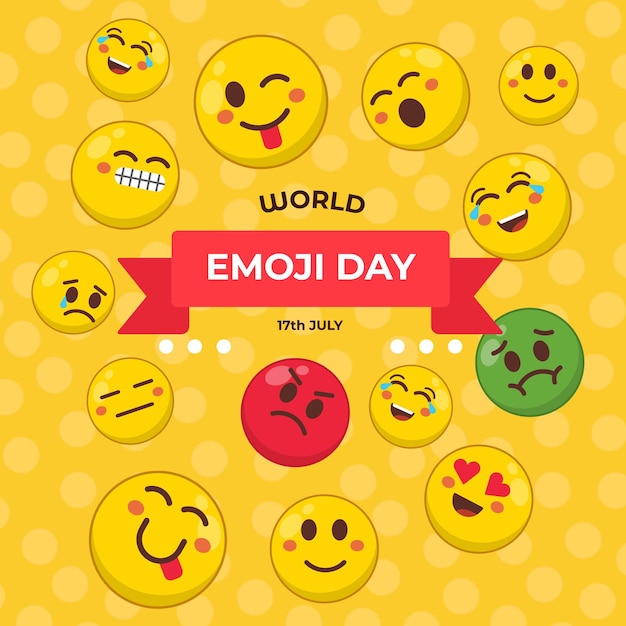 Vetor feliz dia de emoji conceito de design