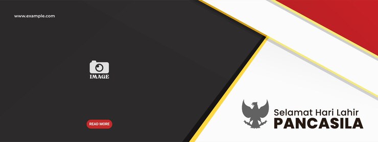 Vetor feliz dia de pancasila selamat hari lahir pancasila significa feliz aniversário pancasila design abstrato de banner e silhueta do símbolo garuda indonésio