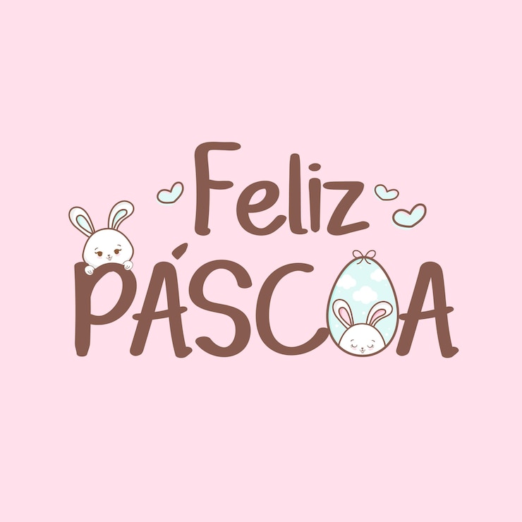 Vetor feliz dia de páscoa com ovos e coelho vector brasil