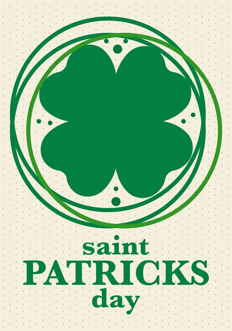 Vetor feliz dia de são patrício, feriado irlandês, trevo e trevo, folhas verdes, cores da irlanda, vetor