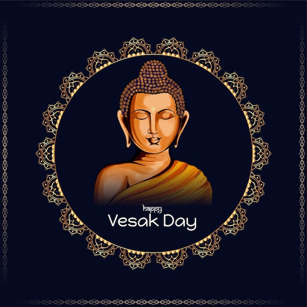 Vetor feliz dia de vesak ou mahavir jayanti fundo com o senhor buda