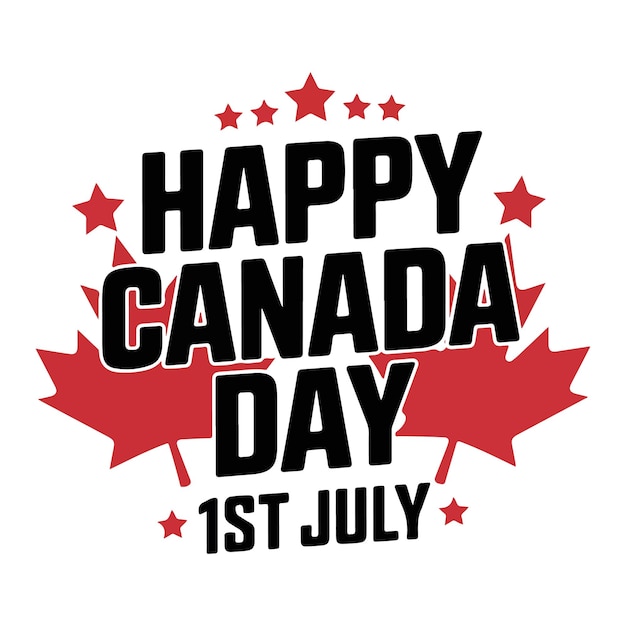 Feliz Dia do Canadá 1o de Julho Desenho de Celebração da Folha de Maple