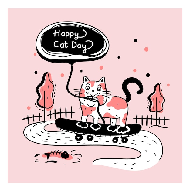 Feliz dia do gato ilustração