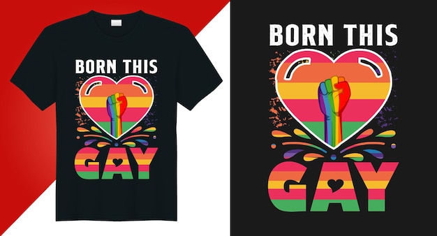 Vetor feliz dia do orgulho lgbt dia do orgulho typogrpahy gráfico de design de camiseta vetorial