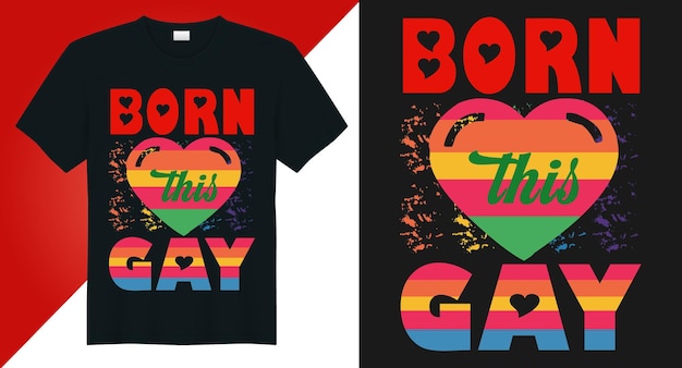 Vetor feliz dia do orgulho lgbt dia do orgulho typogrpahy gráfico de design de camiseta vetorial