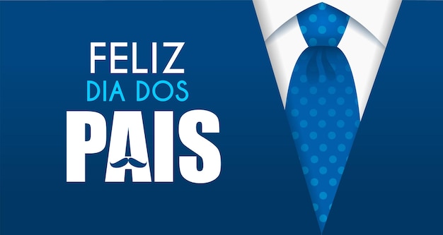 Vetor feliz dia do pai corbata azul