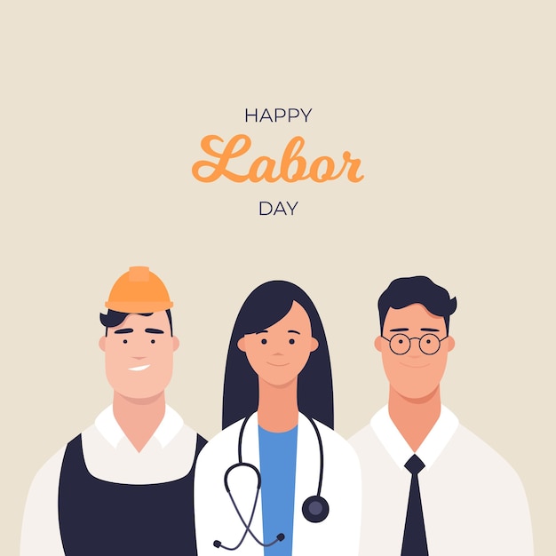 Feliz dia do trabalho cartão trabalhadores